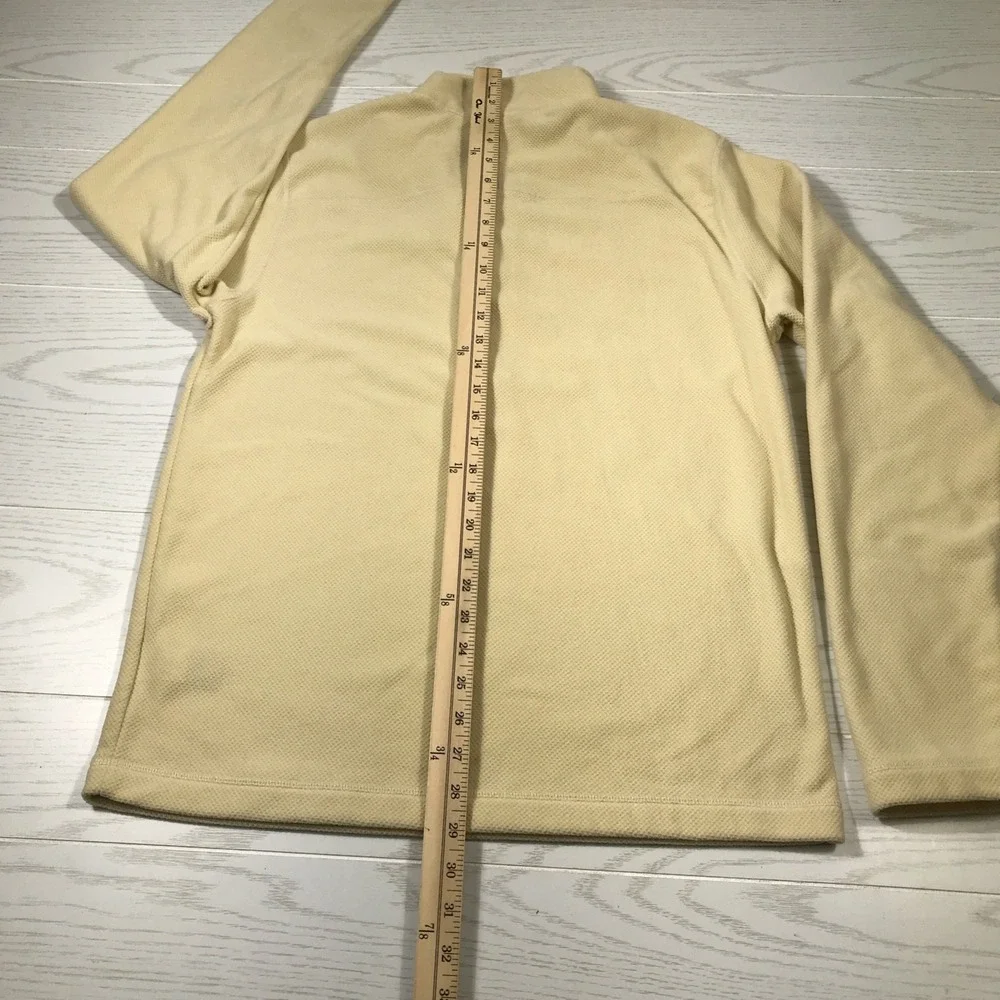 The North Face Quarter Zip Pullover Mens M Beige Waffle Knit Mock Neck Sweater